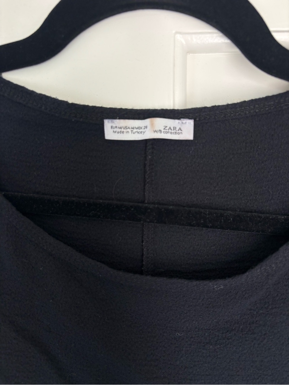 Zara Black Textured W/B Collection Top